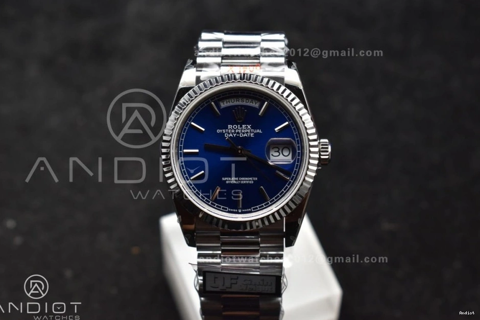 (Gain Dial Bracelet 904L Blue on Edition 36 President Weight) V5 SS vr3255 QF Best DayDate Steel 0323